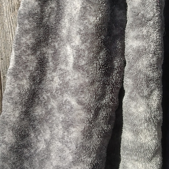 RICH Anne KLEIN Oversized SMALL fits Large FLEECE DRAPE Open front cardigan Gray - Picture 6 of 8